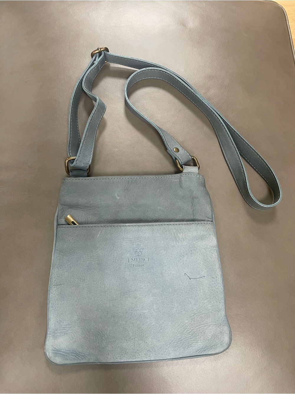 I Medici Firenze Light Blue Leather Crossbody Bag